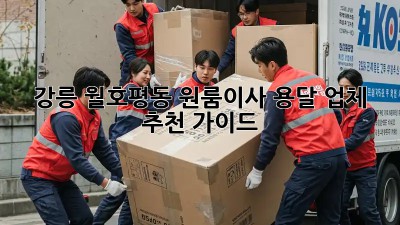 강릉 월호평동 원룸이사? 용달 업체 추천 가이드!