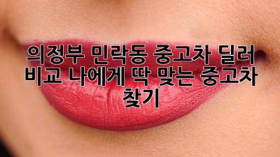 의정부 민락동 중고차 딜러 비교: 나에게 딱 맞는 중고차 찾기!